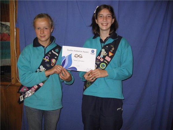 The Guides Aotearoa Award was received by Natasha and Tessa.